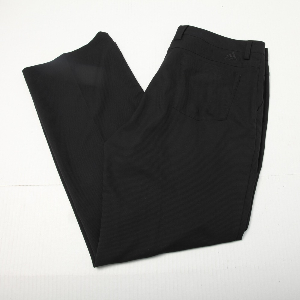 Adidas Pants Mens 36x32 Black Climalite Golf Performance Stretch Casual